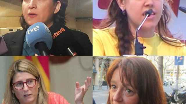 Ada Colau, Anna Saliente, Elsa Artadi y Laia Bonet, de izquierda a derecha y de arriba a abajo.