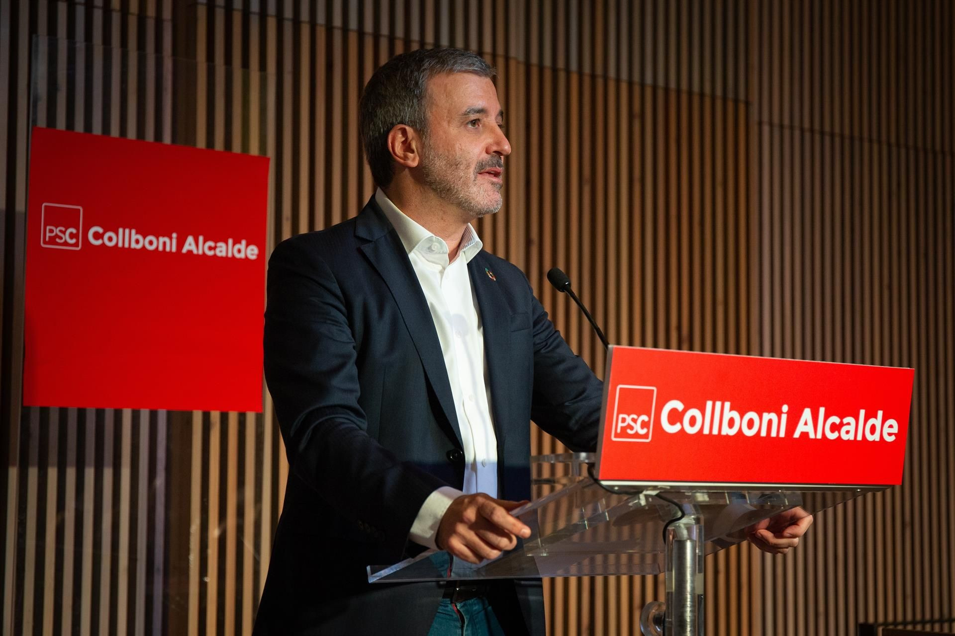 El alcaldable Jaume Collboni durante el acto de campaña / EUROPA PRESS
