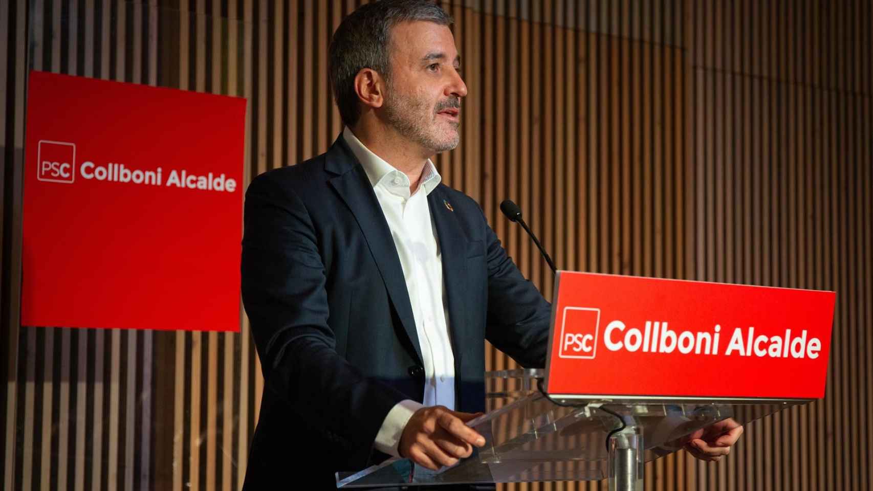 El alcaldable Jaume Collboni durante el acto de campaña de Barcelona / EUROPA PRESS