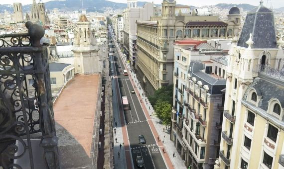 Vista aérea de cómo puede quedar Via Laietana tras la reforma / AYUNTAMIENTO DE BARCELONA