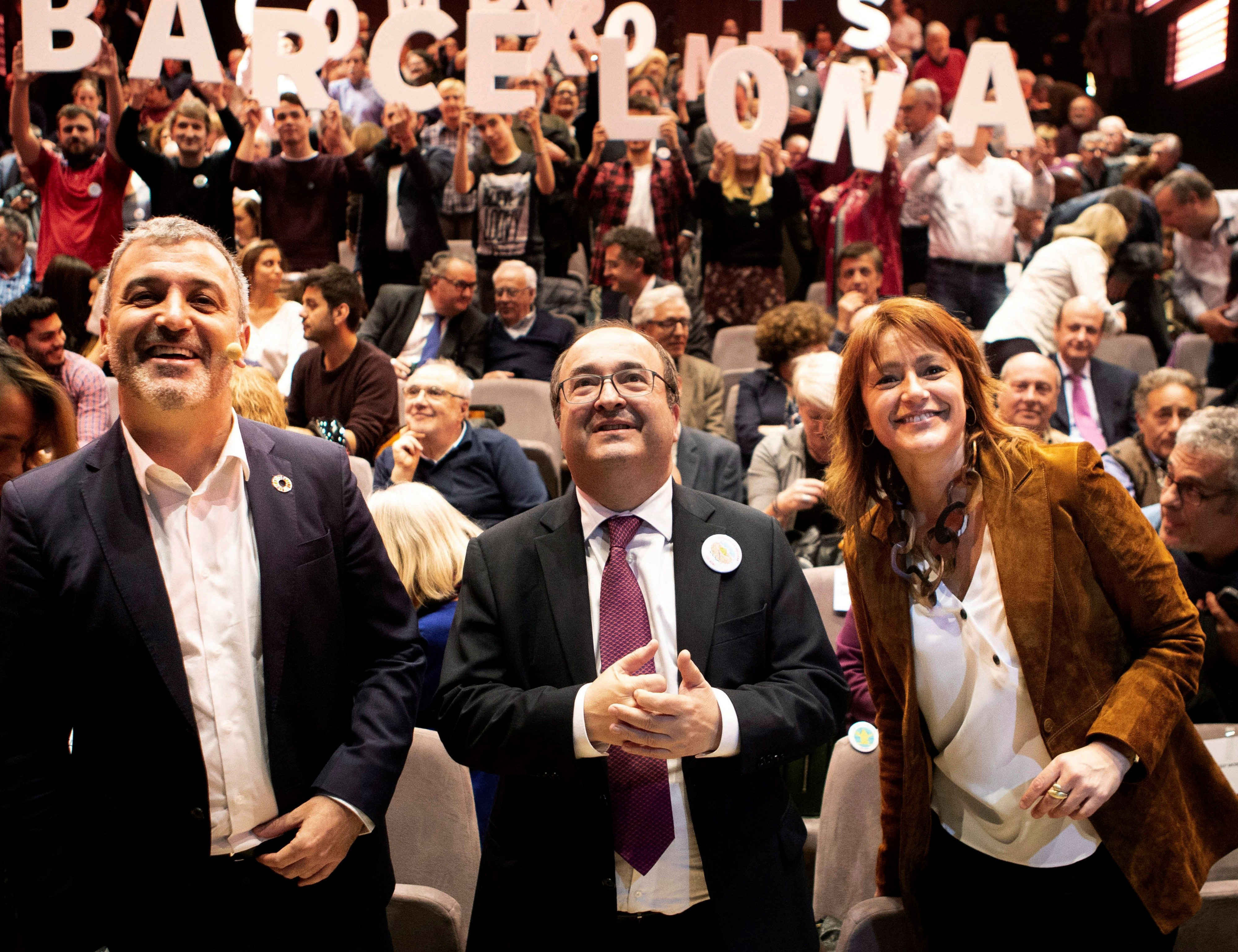 Collboni, Iceta y Bonet en el acto de presentación de Compromís per Barcelona / EFE