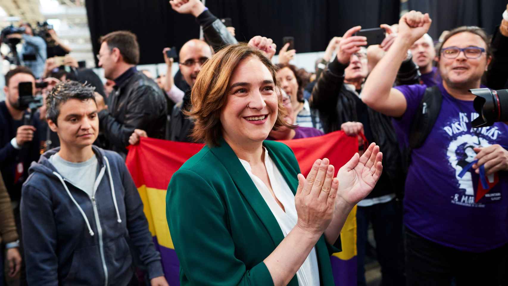 La alcaldesa Ada Colau en el primer acto de precampaña de Unidas Podemos / EFE