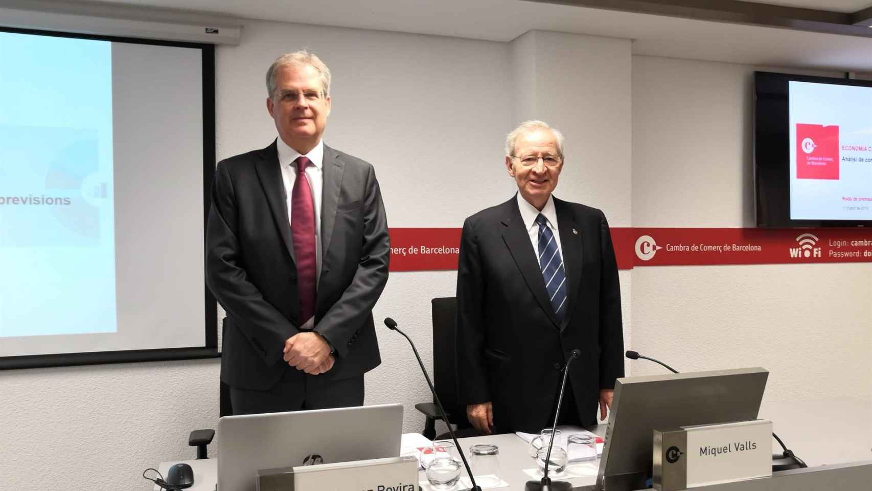 Joan Ramon Rovira, jefe de Estudios Económicos, y Miquel Valls, presidente / EUROPA PRESS