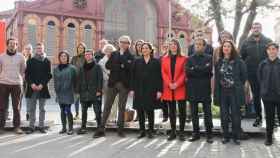 Ada Colau y el resto de integrantes de la lista de Barcelona en Comú, el pasado febrero / HUGO FERNÁNDEZ