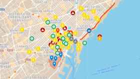 Imagen del mapa del crimen de Barcelona / Google Maps