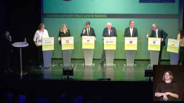 Collboni, Colau, Saliente, Valls, Artadi, Bou y Maragall en el debate sobre temas sociales entre los candidatos a la alcaldía de Barcelona / TAULA D'ENTITATS DEL TERCER SECTOR