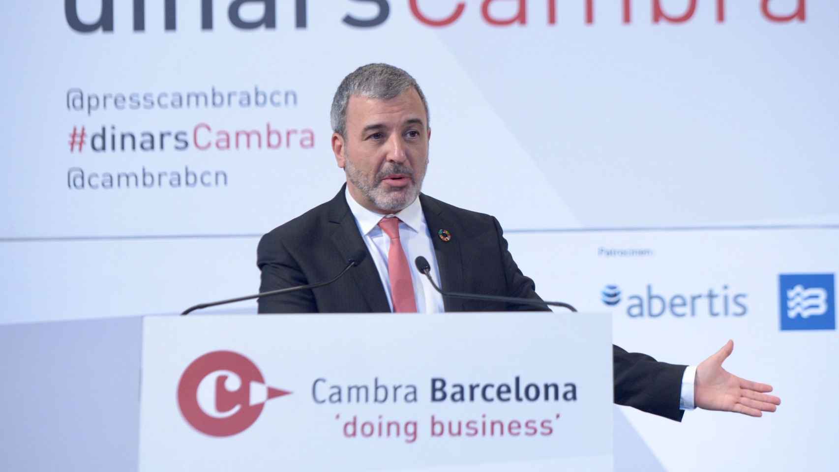 Jaume Collboni durante el acto organizado por la Cámara de Comercio de Barcelona