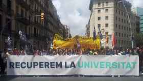 Unos 1.200 estudiantes se han manifestado esta mañana en Barcelona / EP