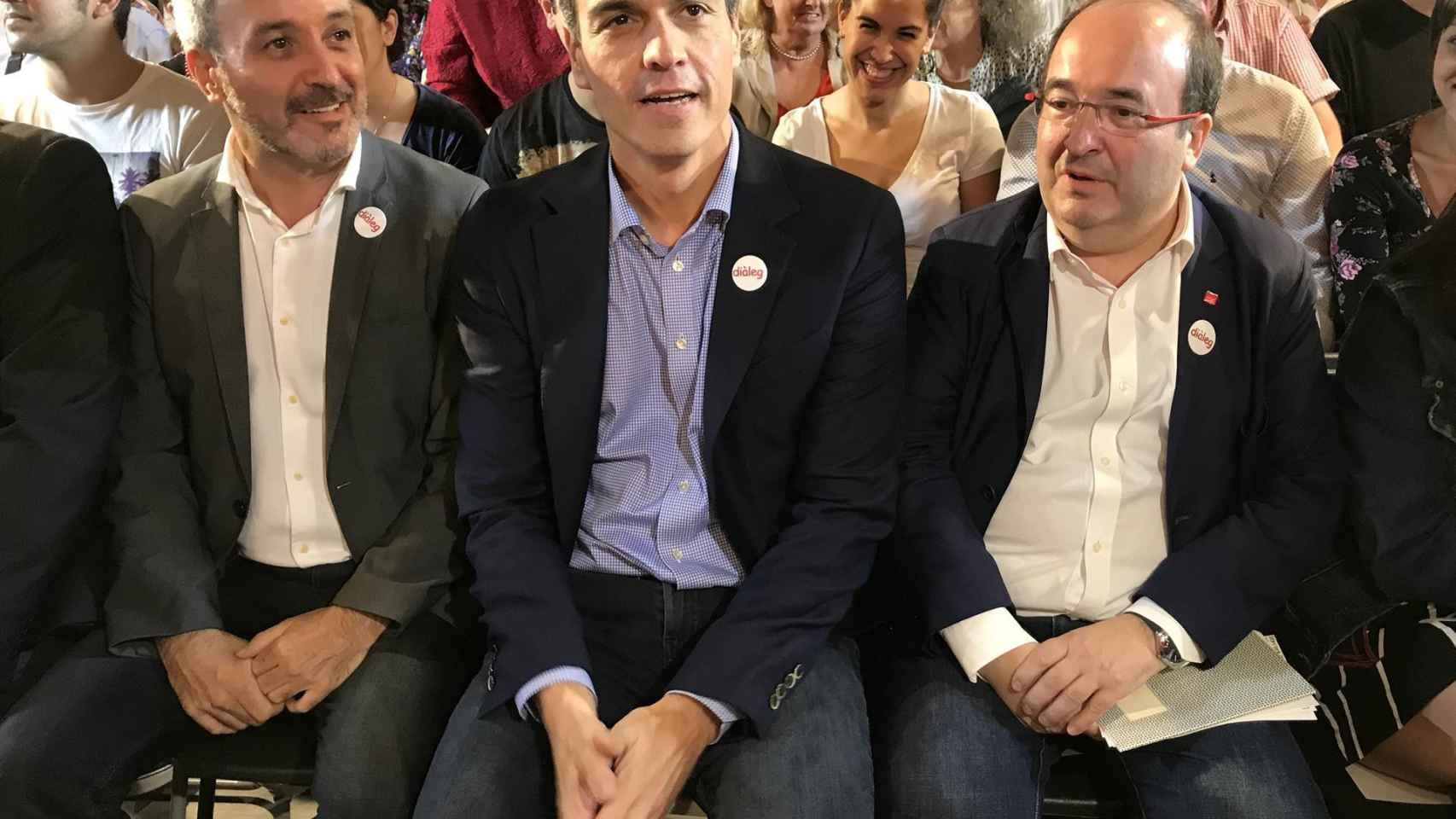 Pedro Sánchez, Jaume Collboni y Miquel Iceta en una imagen de archivo / EUROPA PRESS