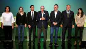 Los alcaldables de Barcelona Ada Colau, Elsa Artadi, Ernest Maragall, Manuel Valls, Jaume Collboni, Josep Bou y Anna Saliente.