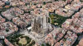 Vista aérea de la Sagrada Família en una imagen de archivo