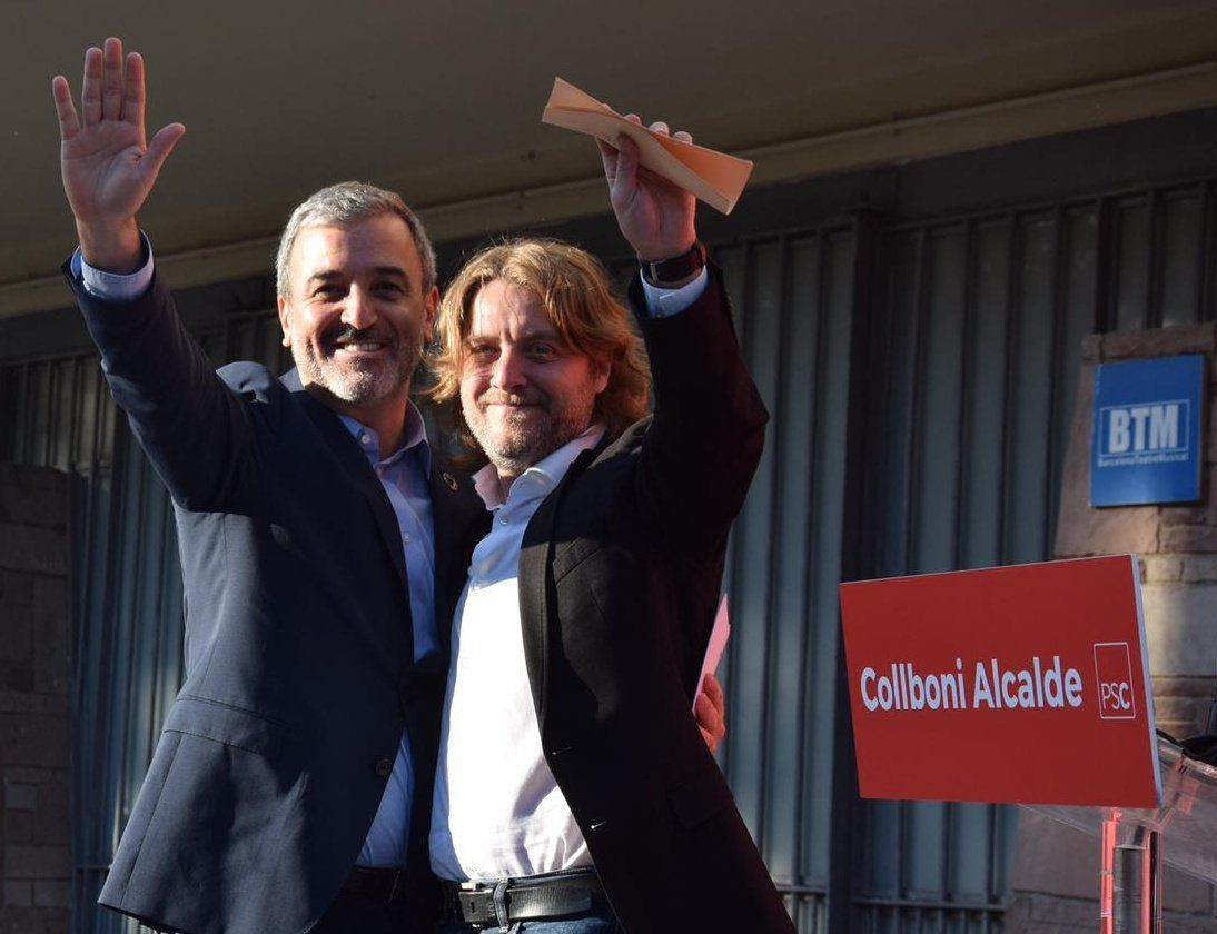 Jaume Collboni y David Escudé, en un acto electoral del PSC / ARCHIVO
