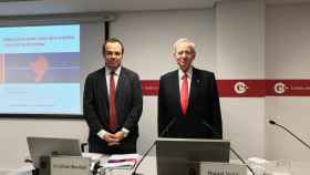 El presidente en funciones de la Cambra de Comerç, Miquel Valls, junto al responsable de infraestructuras, Cristian Bardají / EP