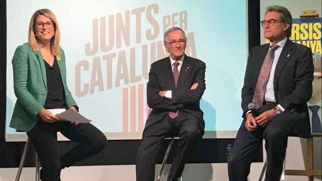 Artur Mas, Elsa Artadi y Xavier Trias en un acto de JxCat / EUROPA PRESS