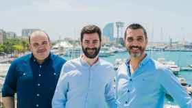 Los fundadores de Housfy, Albert Bosch, Miquel A. Mora y Carlos Blanco, en Barcelona