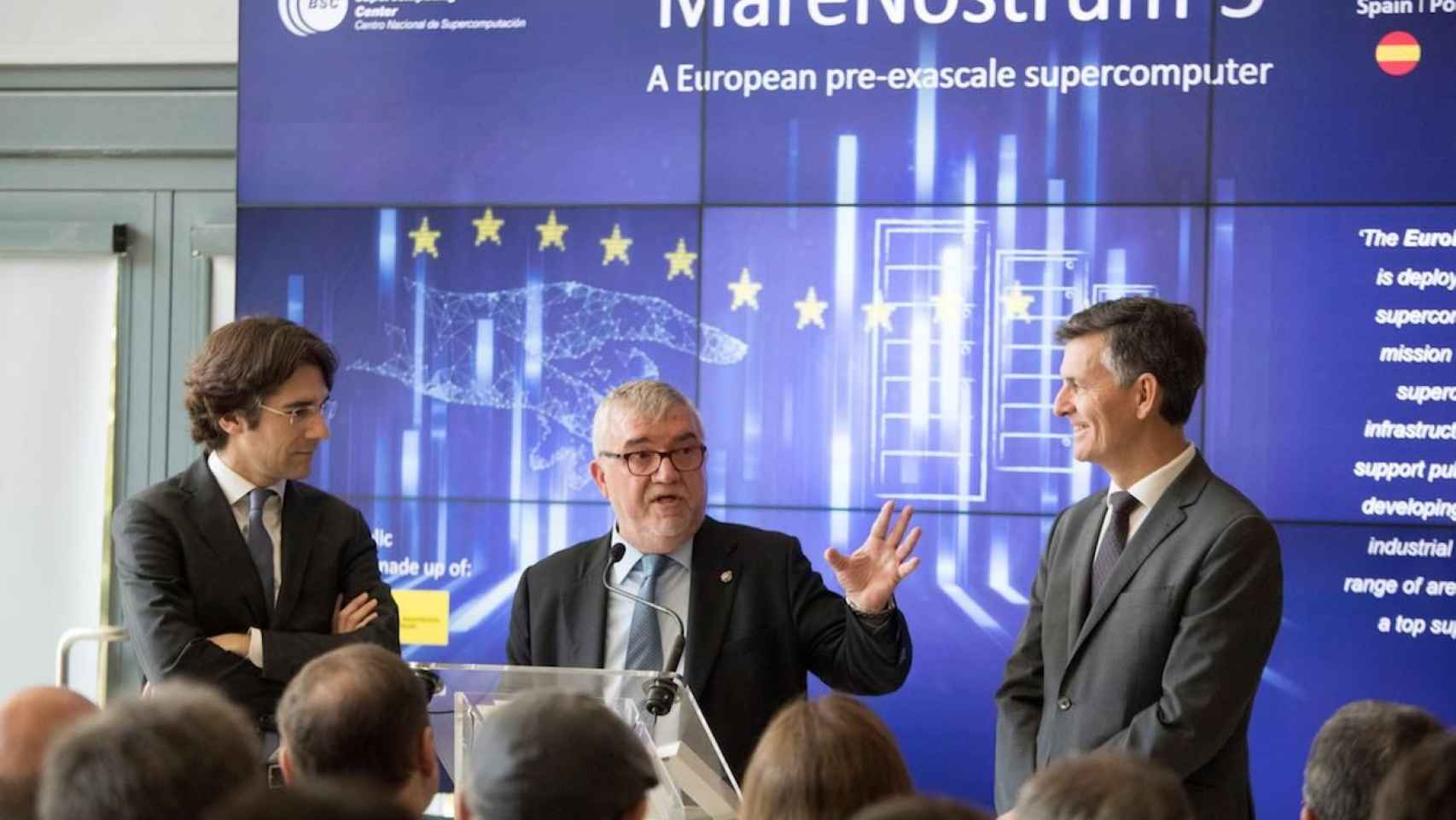 El director del Barcelona Supercomputing Center, Mateo Valero, presentando el MareNostrum 5 / EFE