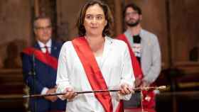 La alcaldesa de Barcelona, Ada Colau, el pasado sábado cuando fue investida en el consistorio de la ciudad
