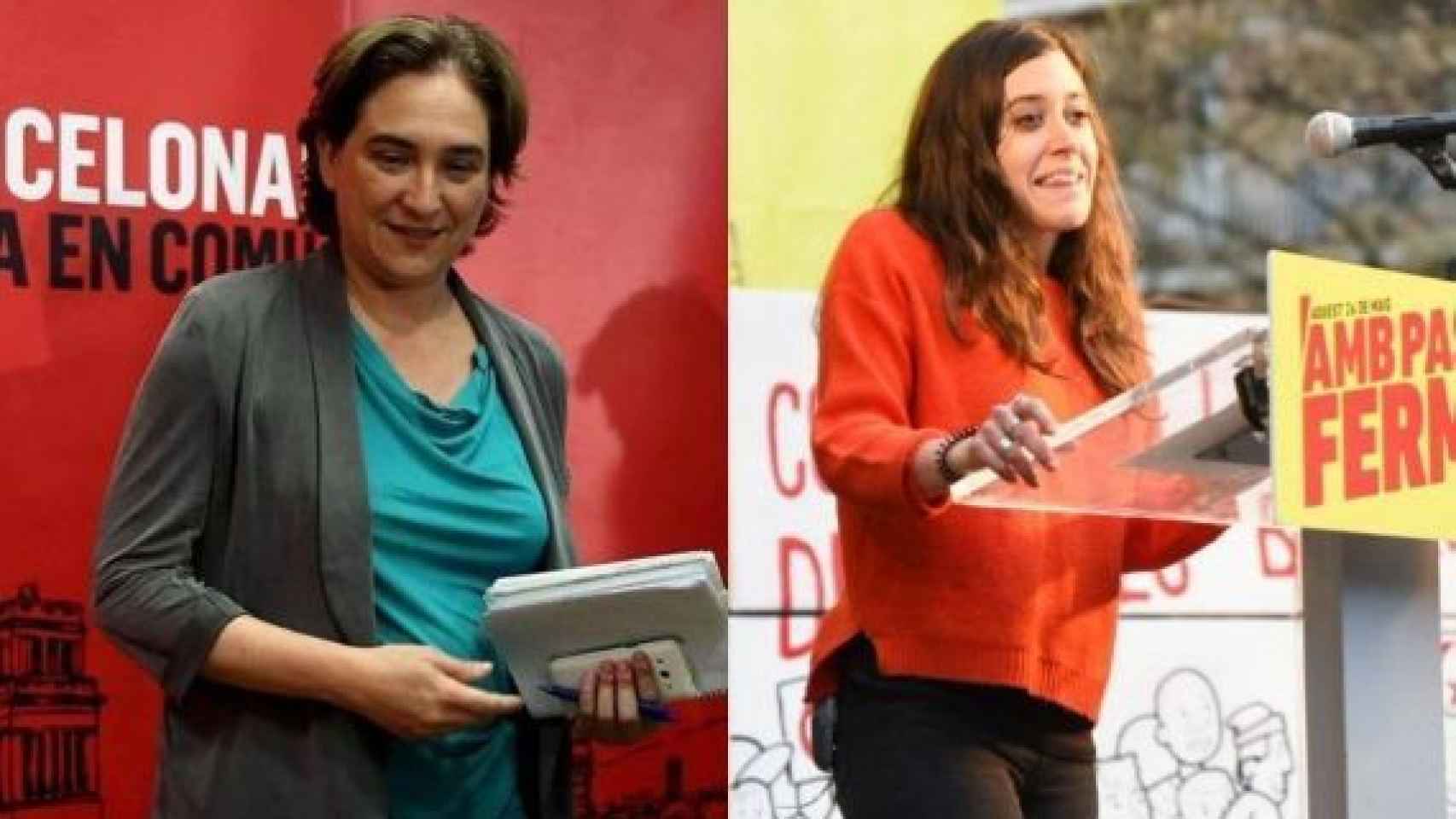 Ada Colau y Ada Saliente, candidata a la alcaldía de la CUP en las últimas municipales