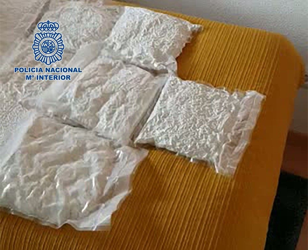Bolsas de cocaína incautada por la Policía