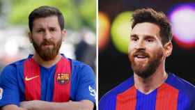 Reza Parastesh junto a Lionel Messi vestidos con la misma camiseta del FC Barcelona