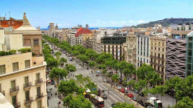 Vista panorámica del Paseo de Gràcia de Barcelona