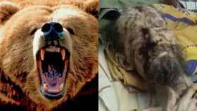 El oso aterrador y Alexander, la víctima / THE SIBERIAN TIMES