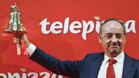 Pablo Juantegui, presidente de Telepizza,el día que la compañía se estrenó en la Bolsa de Madrid / EFE