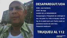 Jose Heriberto fue visto por última vez el miércoles en Hospitalet de Llobregat / Mossos