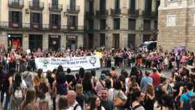 Una imagen de la concentración en Barcelona para apoyar a la víctima de 'La Manada de Manresa' / EUROPA PRESS
