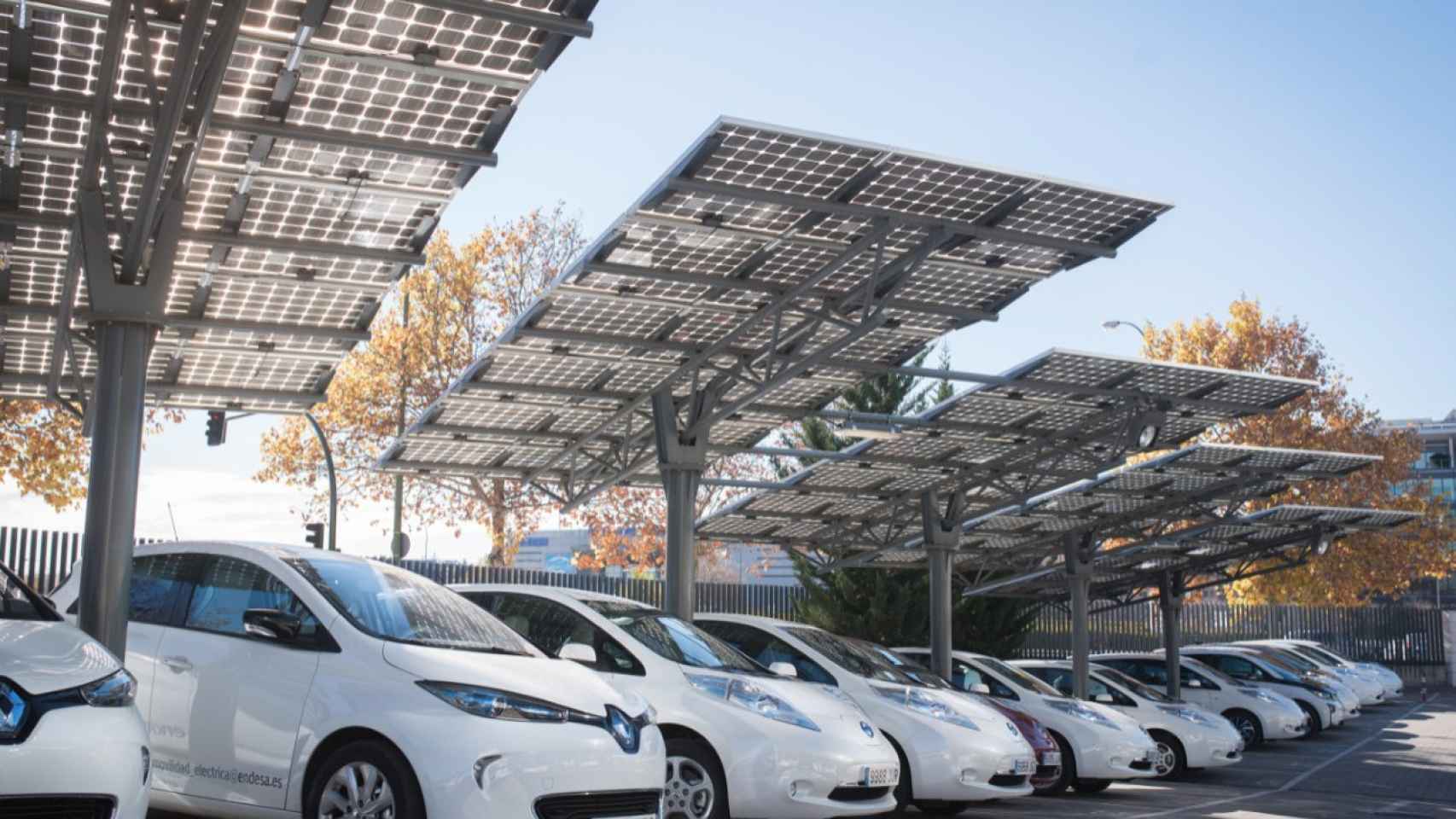 Parking de vehículos eléctricos de la sede de Endesa en Madrid