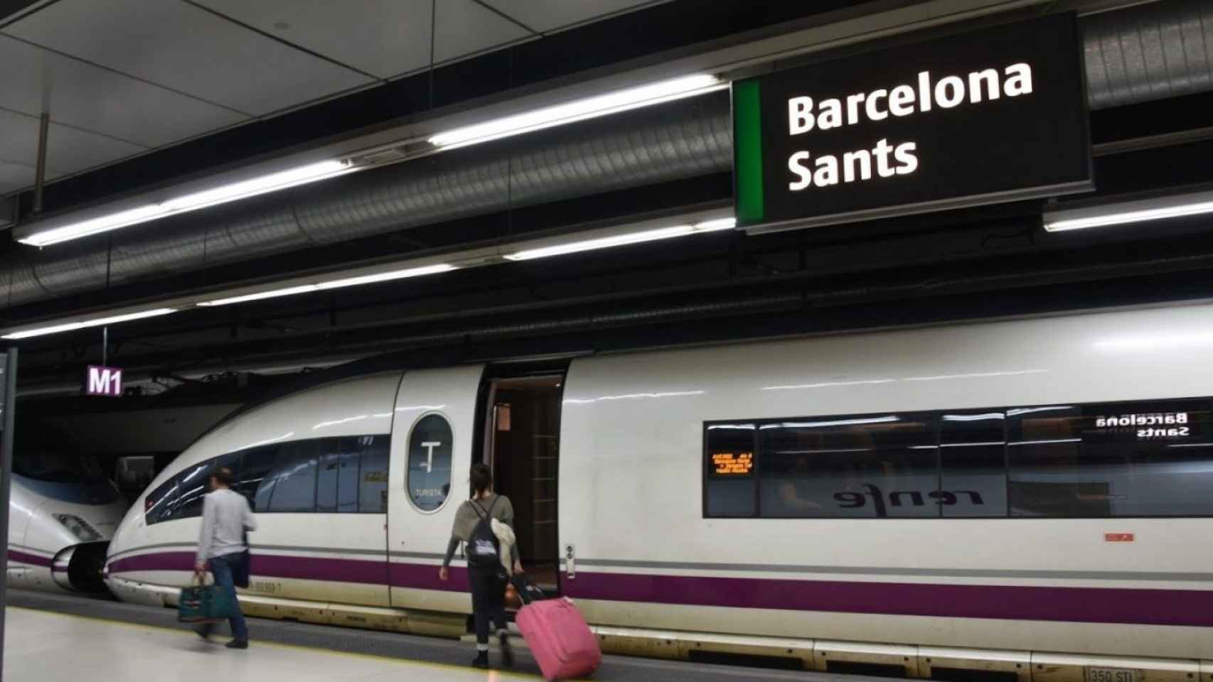 Un tren del AVE parado en la estación de Sants de Barcelona / EP