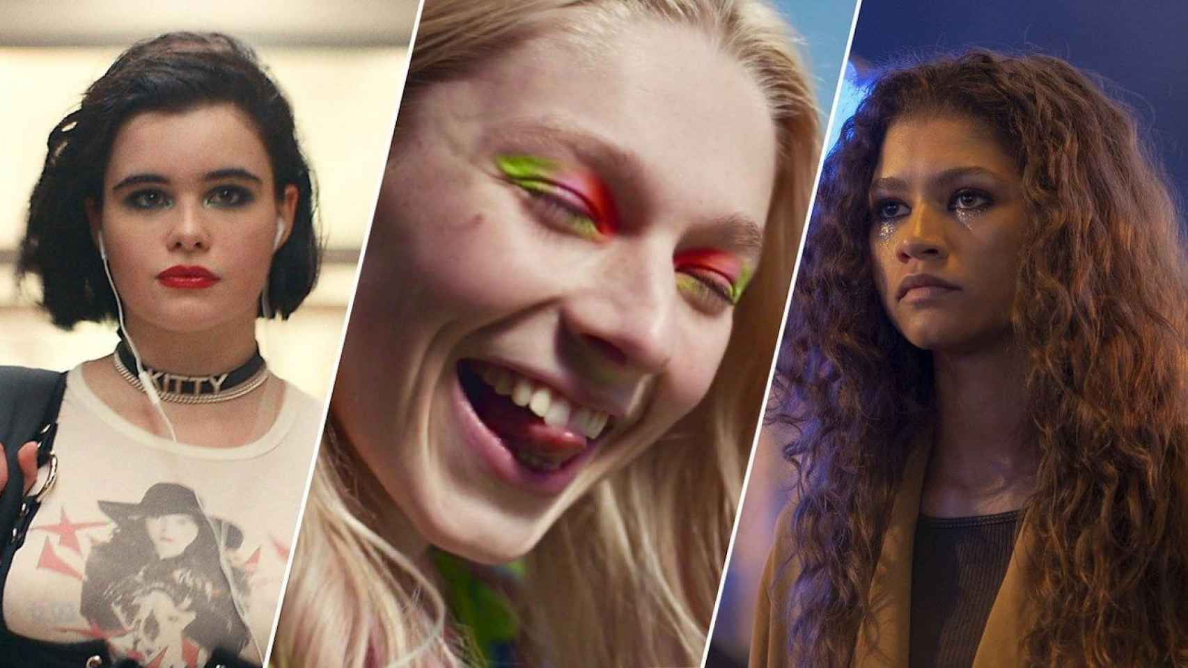 Las protagonistas de la serie 'Euphoria' luciendo 'looks' de maquillaje que se han vuelto virales / HBO
