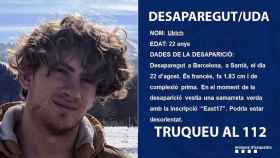 Descripción policial de Ulrich, el joven desaparecido en Sarrià / MOSSOS D'ESQUADRA