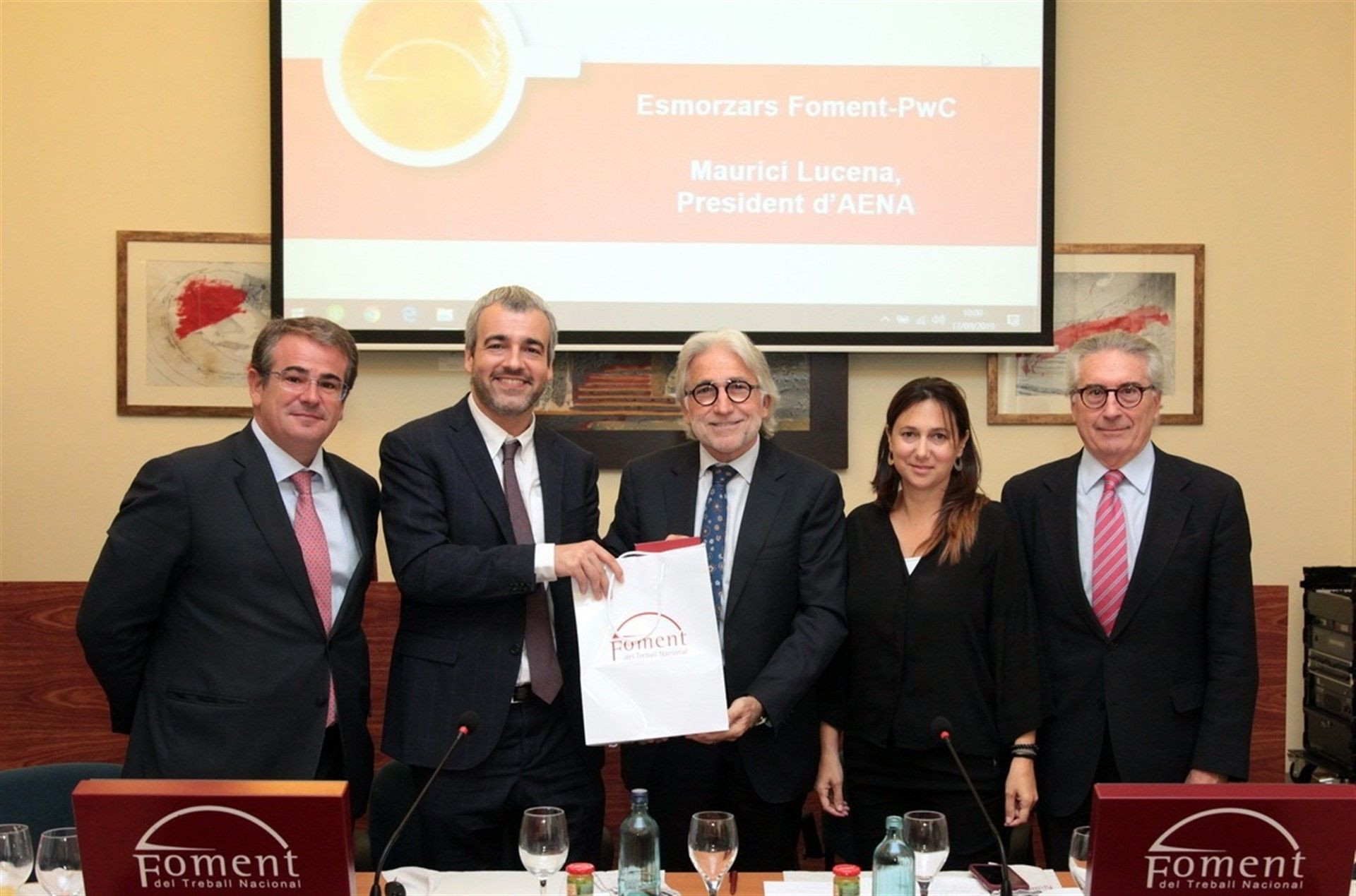 El presidente de Aena, Maurici Lucena, en un encuentro de Foment del Treball y PwC / EUROPA PRESS