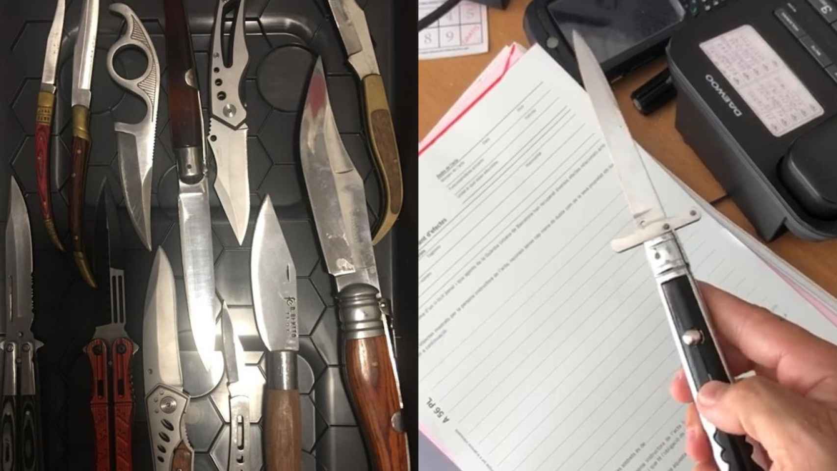Algunas de las armas encontradas por los policías en Barcelona / MA