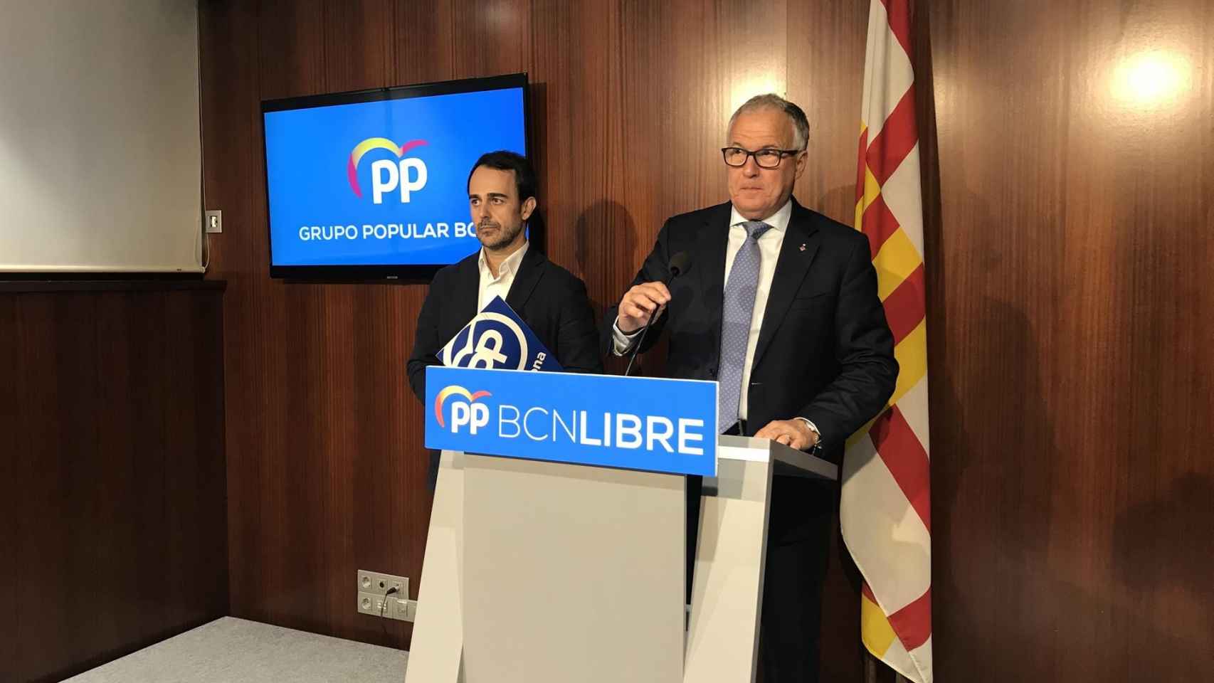 Óscar Ramírez y Josep Bou, concejales del PP en el Ayuntamiento de Barcelona / EUROPA PRESS