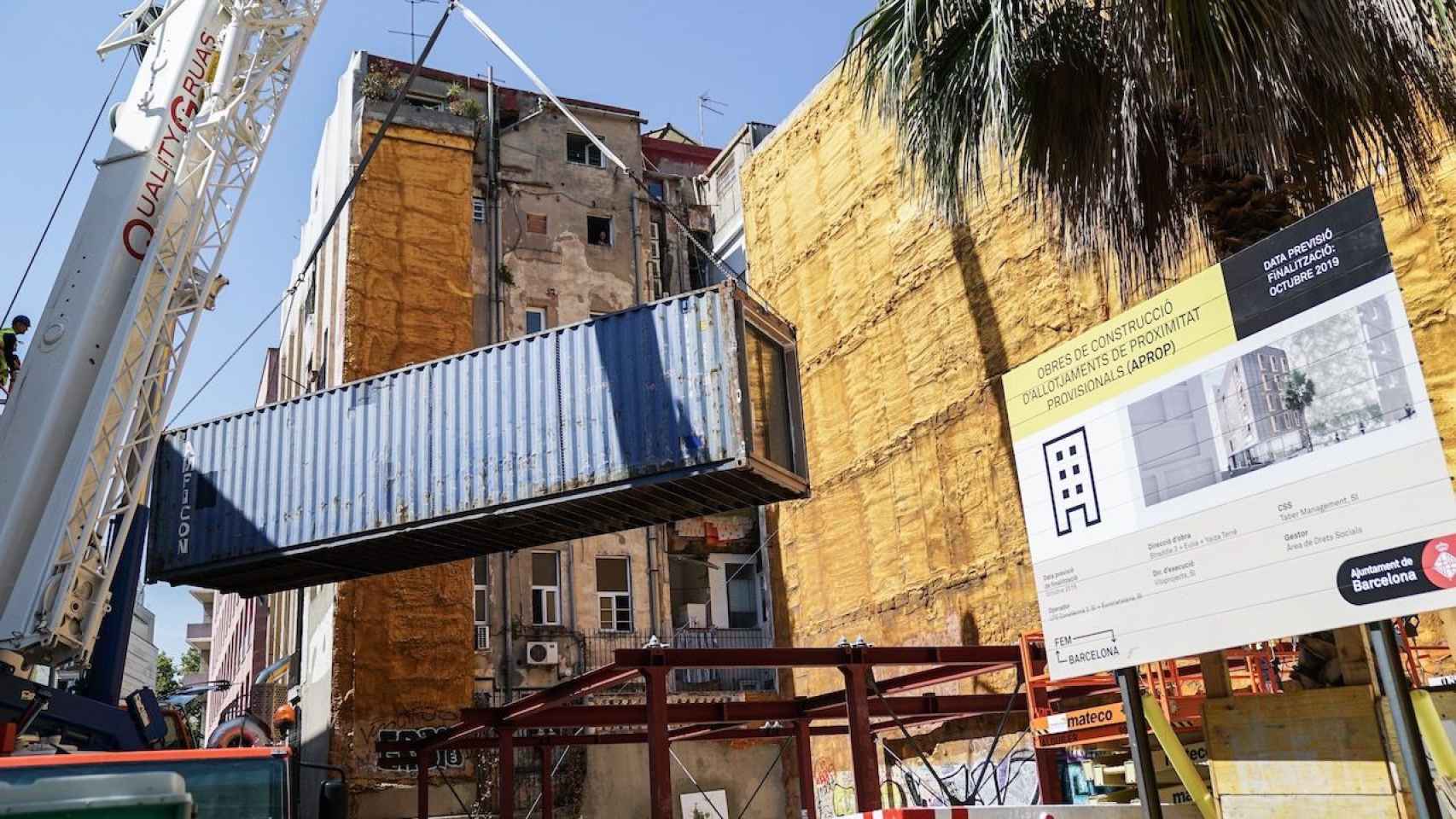 Los pisos contenedor para emergencia social que se construyen en Ciutat Vella / AYUNTAMIENTO DE BARCELONA