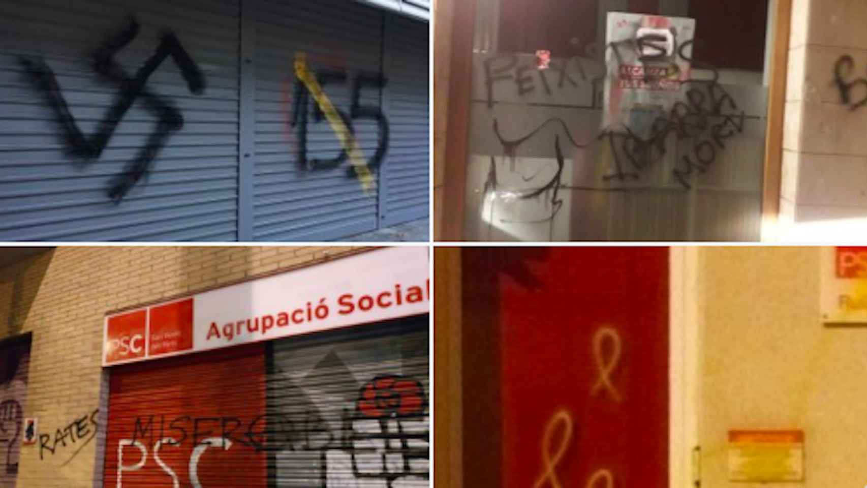 Sedes del PSC atacadas, entre ellas la de Barcelona / TWITTER