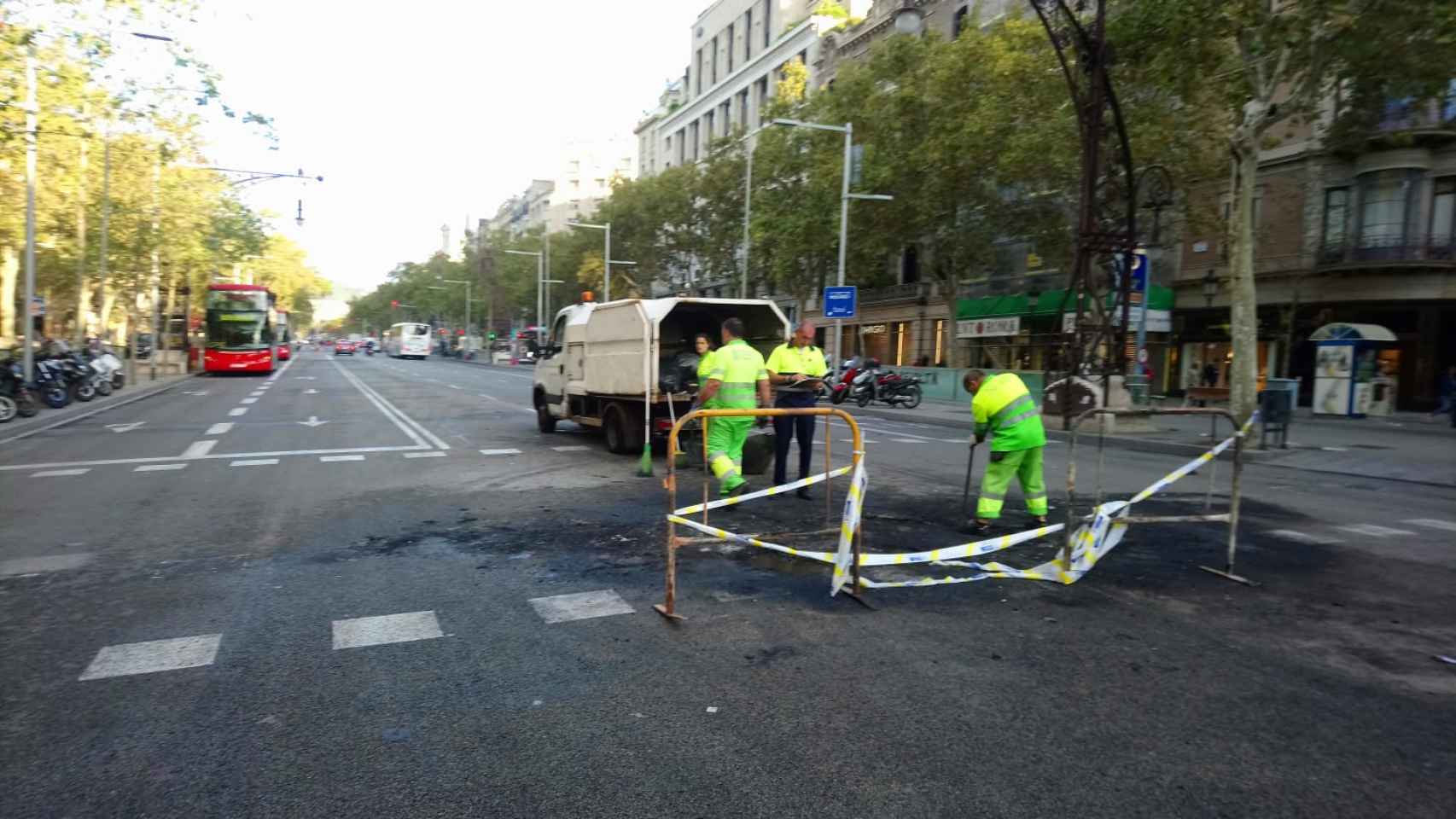 Los servicios de limpieza en Passeig de Gràcia