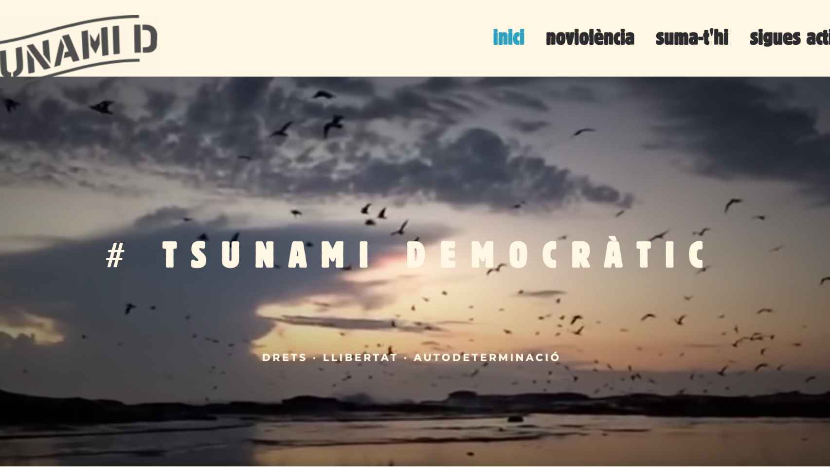 Imagen de la web Tsunami Democràtic / TSUNAMI DEMOCRÀTIC