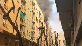 Incendio de una vivienda en Sant Andreu