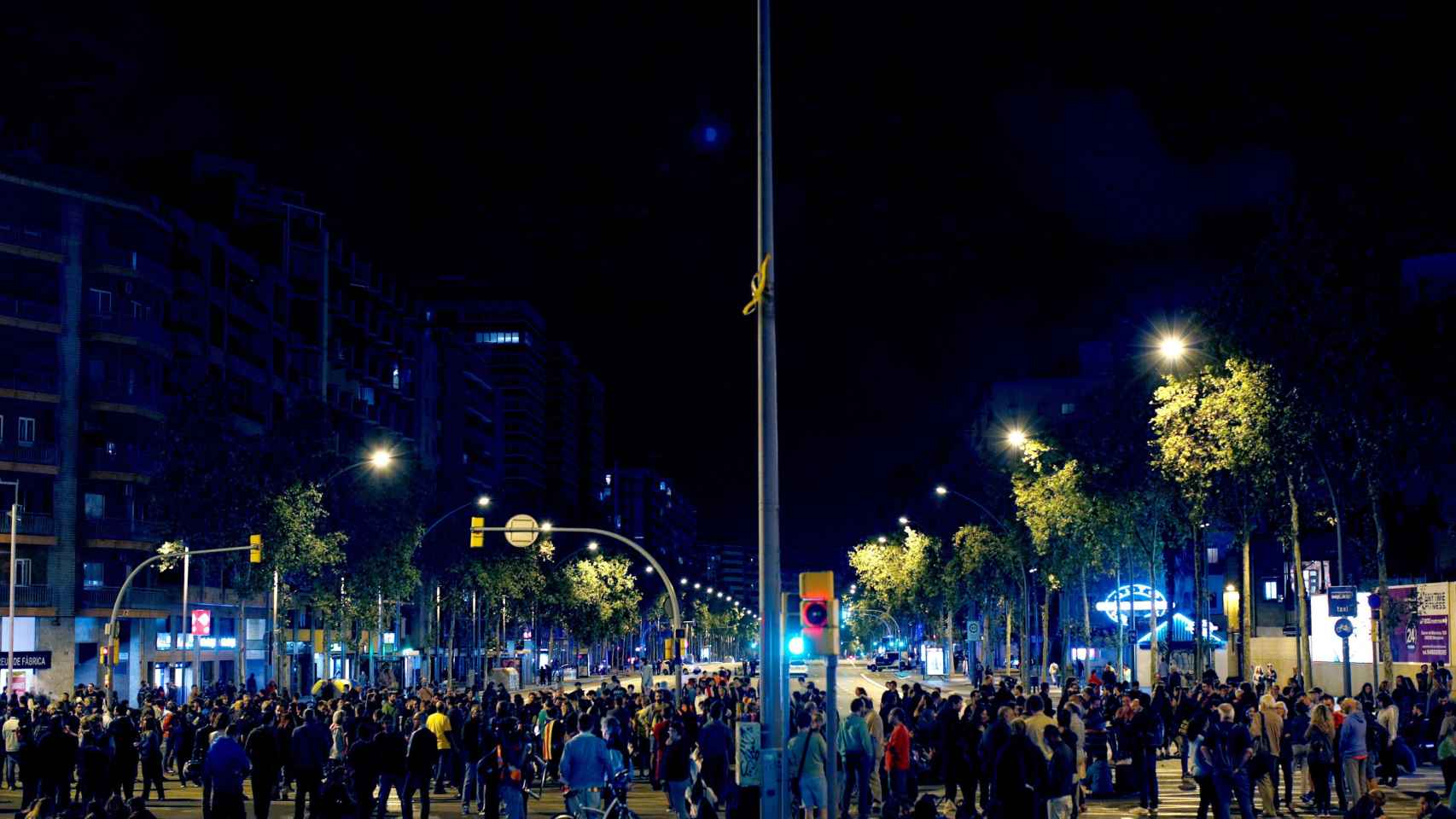 Imagen de archivo de un corte de la Avenida Meridiana de Barcelona por parte de los CDR / EFE- Alejandro Garcia