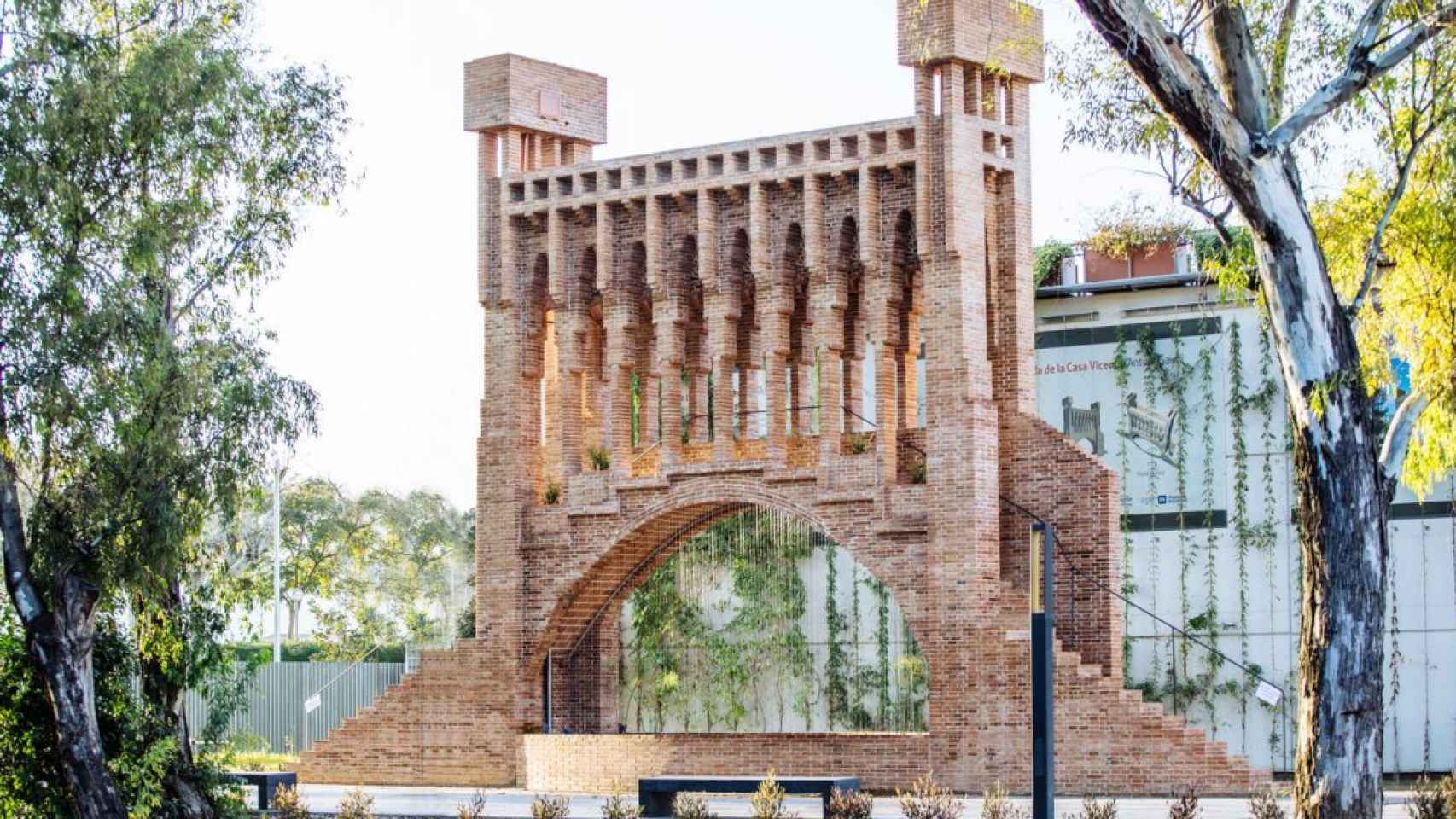 Imagen de la reconstrucción de la cascada de la Casa Vicens en el Museu de les Aigües de Barcelona