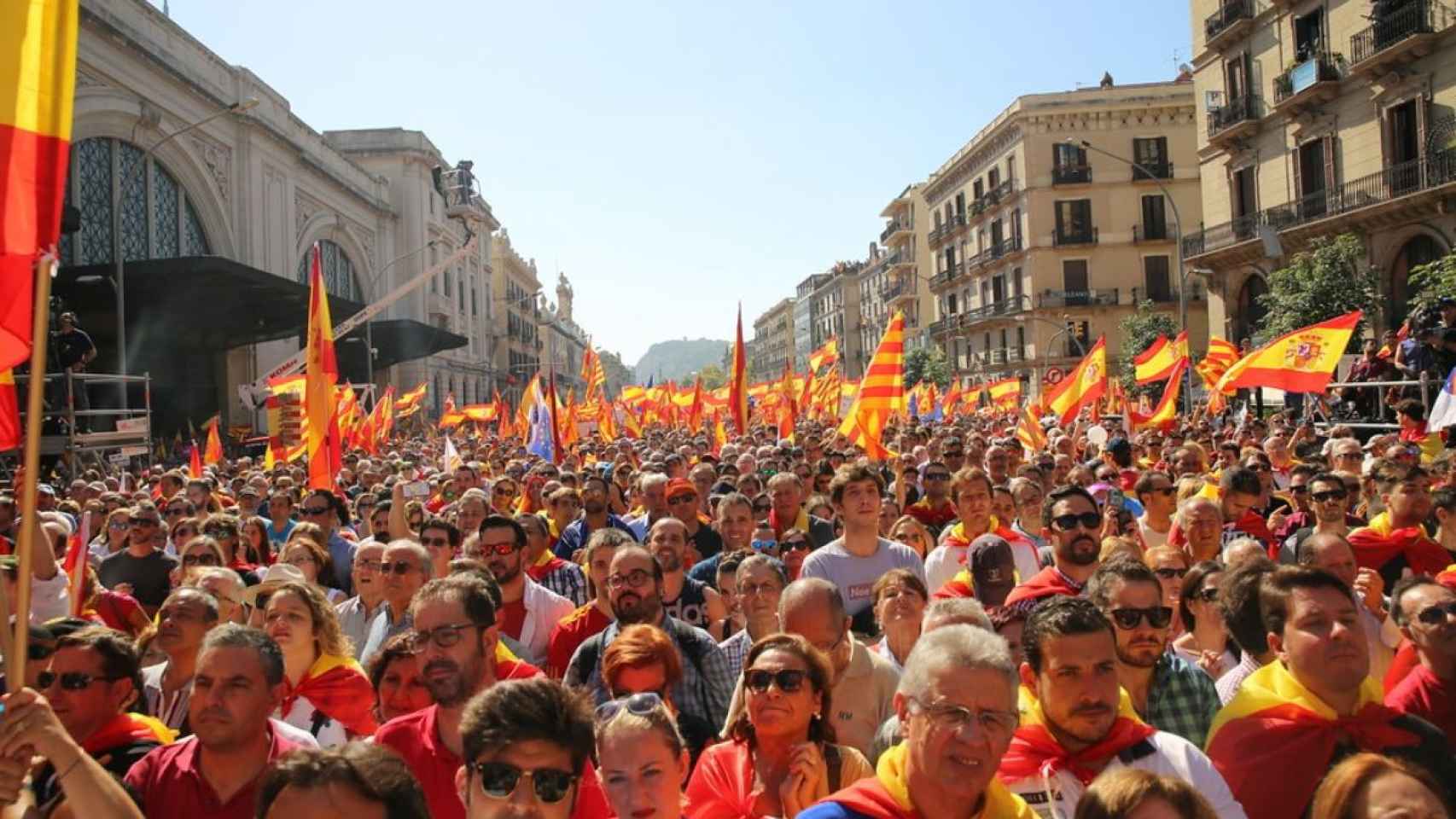 Manifestación unionista en Barcelona