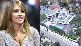 Fotomontaje de la casa de Leo Messi y Antonella Roccuzzo con ella a la izquierda de la imagen