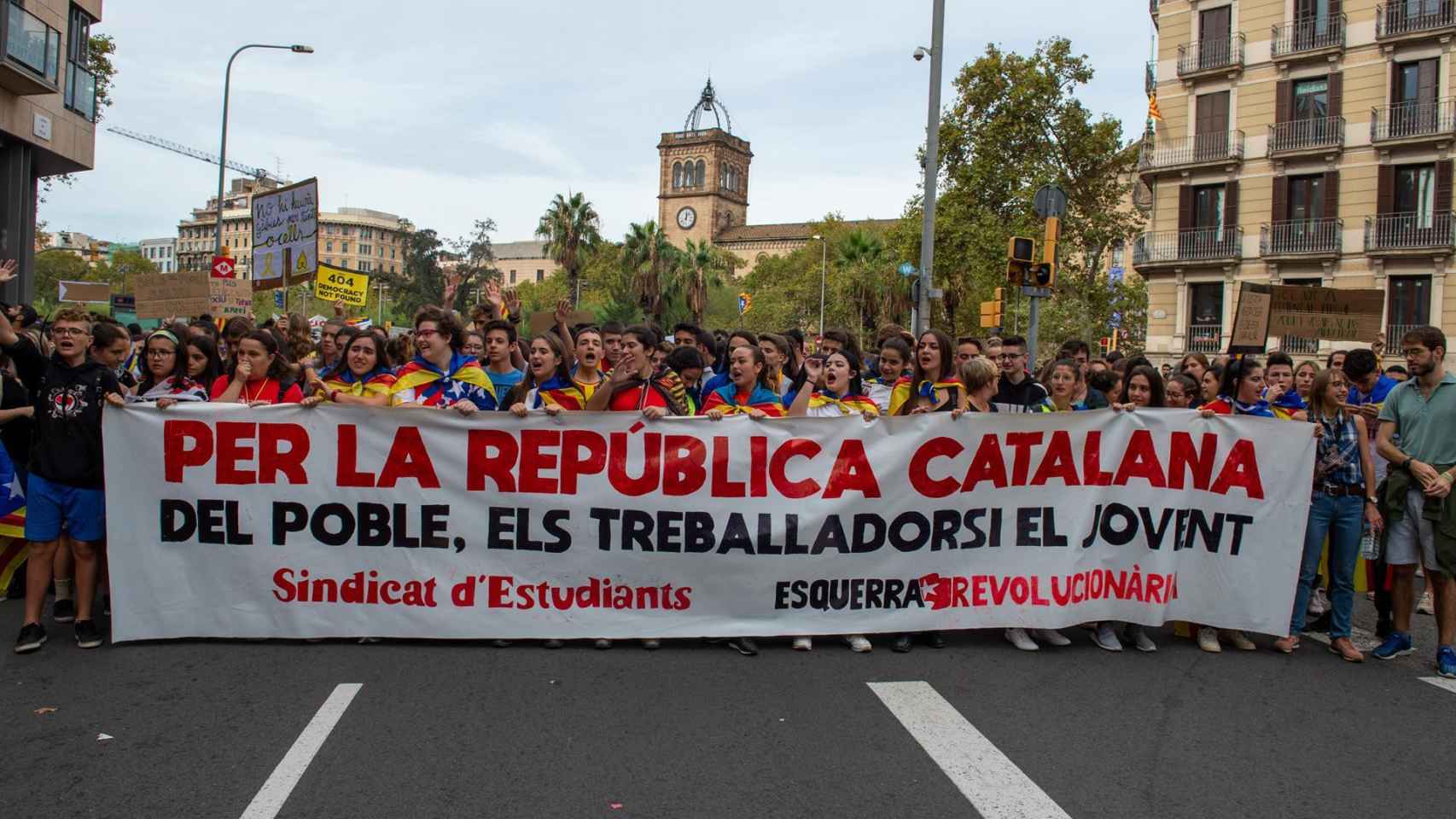 Manifestación convocada por los sindicatos estudiantiles en Barcelona / EUROPA PRESS