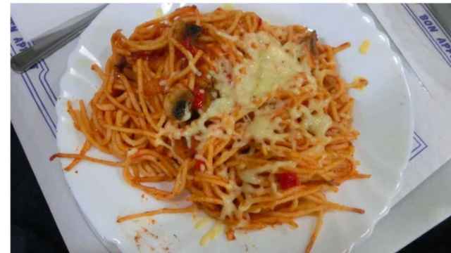 Plato de pasta de uno de los peores restaurantes de Barcelona según TripAdvisor