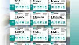 Tarjetas del transporte público de TMB (T-10, T-Jove, T-Trimestre)