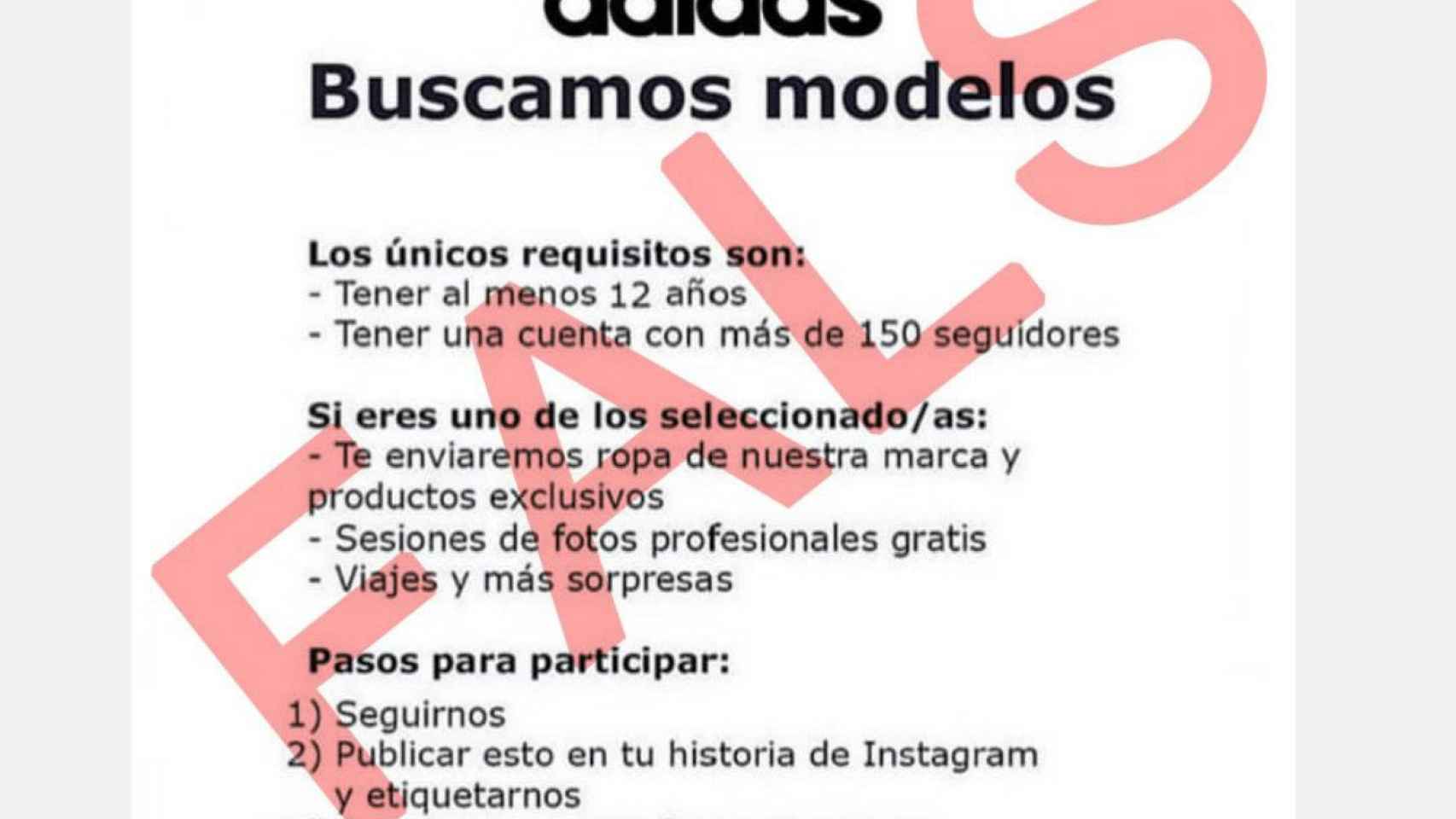 Oferta falsa de Adidas / MOSSOS D'ESQUADRA