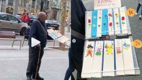 El anciano que malvive vendiendo marcapáginas en el paseo de Gràcia / VITA LEE vía INSTAGRAM